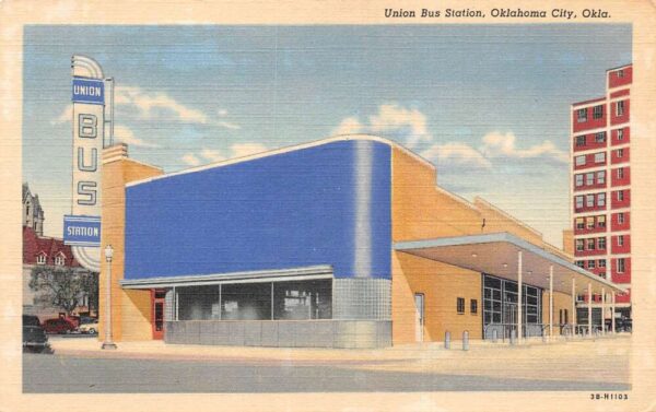 Oklahoma City Oklahoma Union Bus Station Vintage Postcard AA100231
