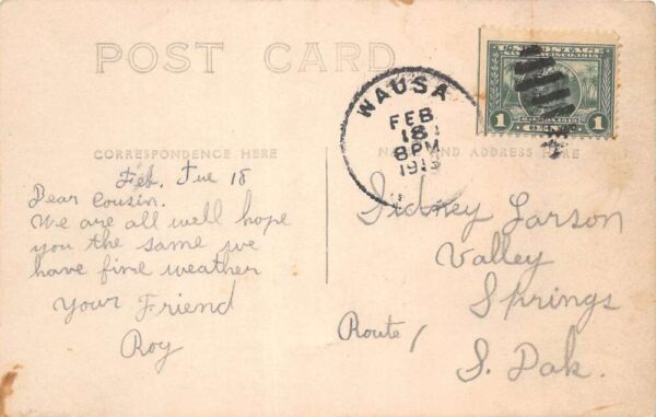 Wausa Nebraska Swedish Lutheran Parsonage Real Photo Vintage Postcard AA100234 - Image 2