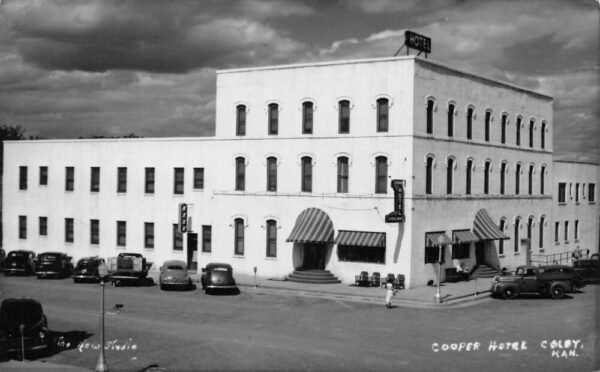 Colby Kansas Cooper Hotel Real Photo Vintage Postcard AA100238