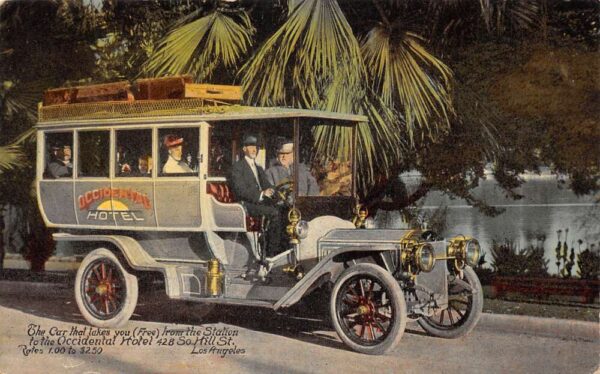 Los Angeles California Occidental Hotel Car Vintage Postcard AA100243