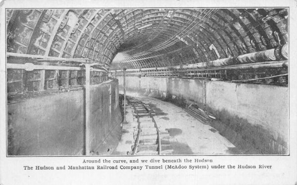 New York City Hudson Manhattan Railway Tunnel Curve Vintage Postcard AA100249