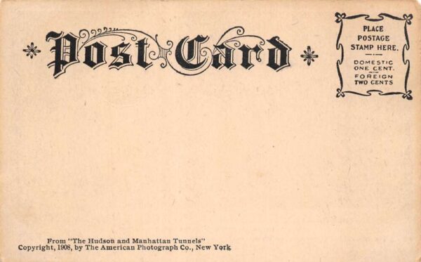 New York City Hudson Manhattan Railway Tunnel Curve Vintage Postcard AA100249 - Image 2