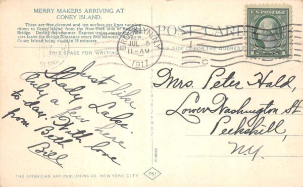 Coney Island New York Train Station Crowd Vintage Postcard AA100250 - Image 2