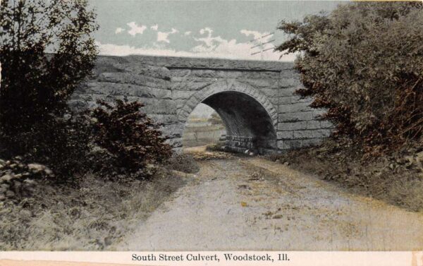 Woodstock Illinois South Street Culvert Bridge Vintage Postcard AA100285