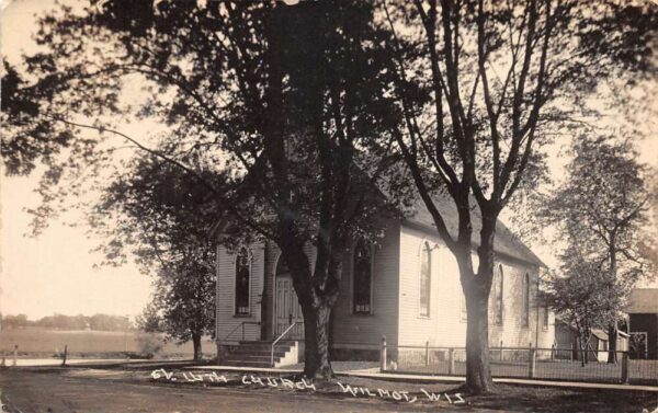 Wilmont Wisconsin Evangelical Lutheran Church Real Photo Postcard AA100291