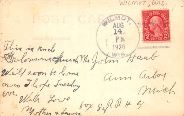 Wilmont Wisconsin Evangelical Lutheran Church Real Photo Postcard AA100291 - Image 2