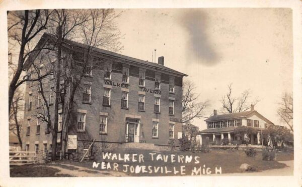 Jonesville Michigan Walker Taverns Real Photo Vintage Postcard AA100308