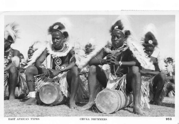 Chuka Kenya Chuka Drummers East African Types Real Photo Postcard AA100310