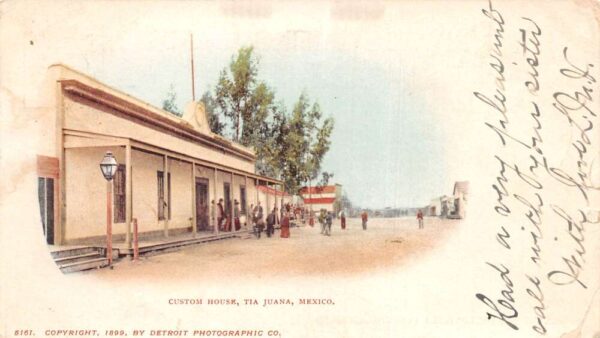 Tiajuana Mexico Custom House Private Mail Vintage Postcard AA100313