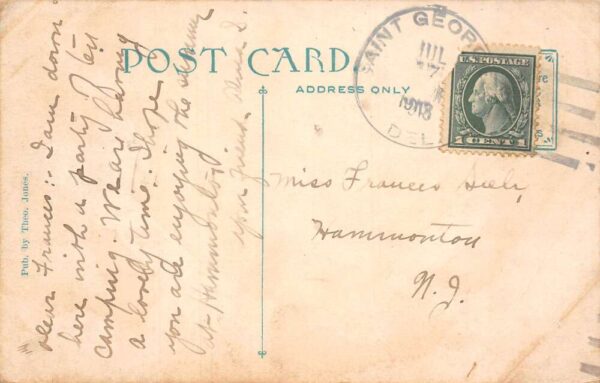 St Georges Delaware Tug Boat Roman coming into Lock Vintage Postcard AA100321 - Image 2