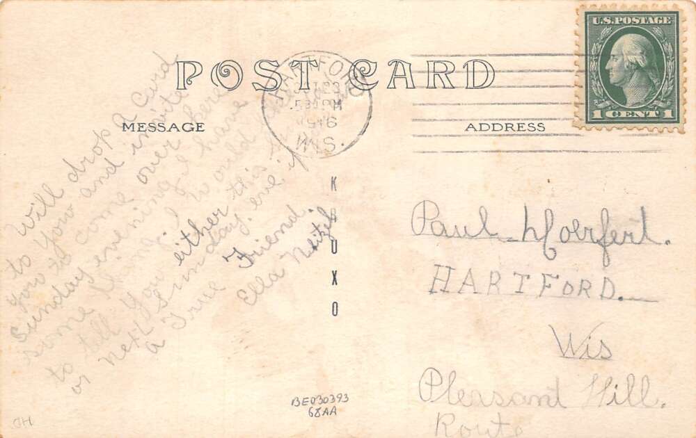 Hartford Wisconsin Main Street Real Photo Vintage Postcard AA100323 - Image 2