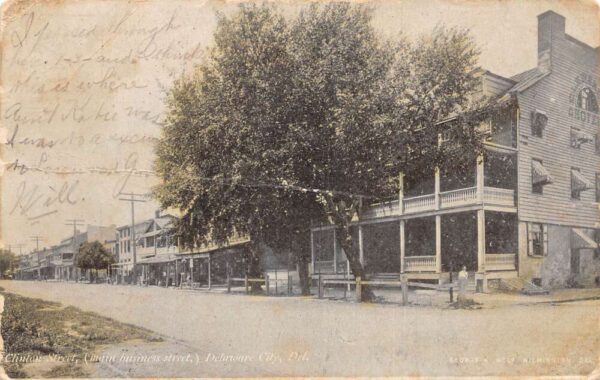 Delaware City Delaware Clinton Street Business District Postcard AA100327