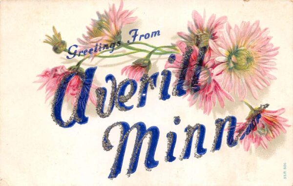 Averill Minnesota Greetings Flowers Glitter Vintage Postcard AA100203
