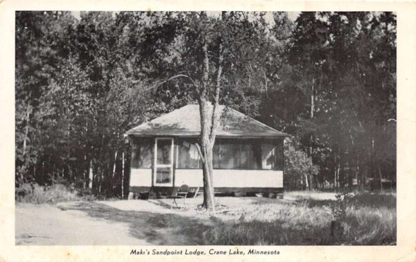 Crane Lake Minnesota Maki's Sandpoint Lodge Vintage Postcard AA100204