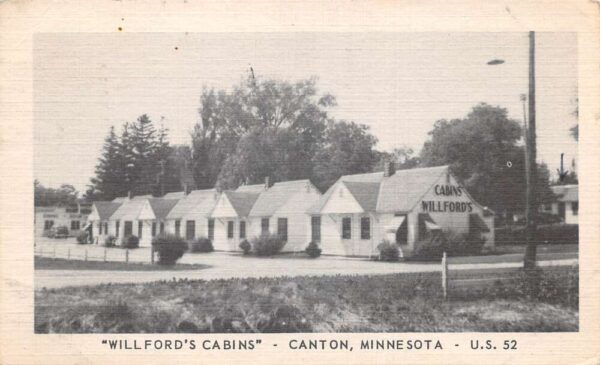 Canton Minnesota Willfords Cabins Vintage Postcard AA100205