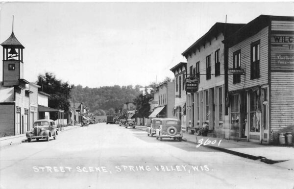 Spring Valley Wisconsin Street Scene Schmidts Beer Real Photo Postcard AA100210