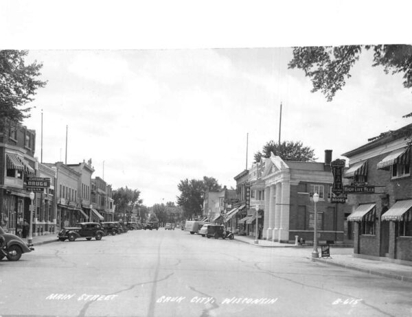 Sauk City Wisconsin Main Street Miller Beer Sign Real Photo Postcard AA100212