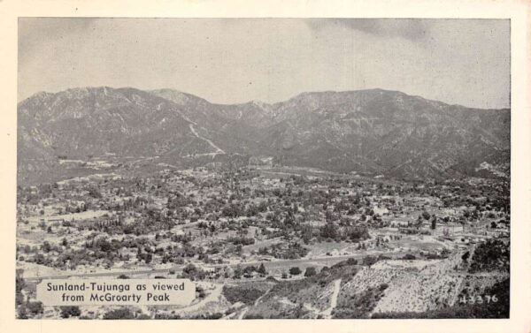 Sunland Tujunga Los Angeles California From McGroarty Peak Postcard AA100237