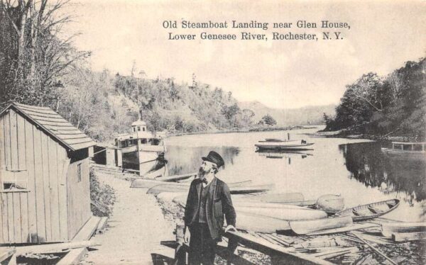 Rochester New York Old Steamboat Landing near Glen House Postcard AA100246