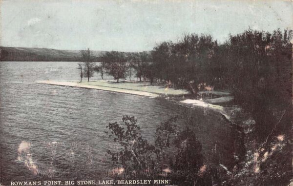 Beardsley Minnesota Big Stone Lake Bowman's Point Vintage Postcard AA100254