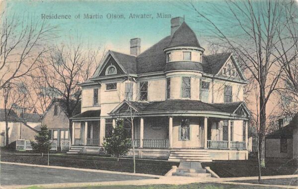 Atwater Minnesota Martin Olson Residence Vintage Postcard AA100260