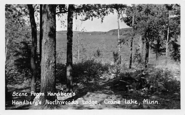 Crane Lake Minnesota Handbergs Northwoods Lodge Water Real Photo PC AA100261