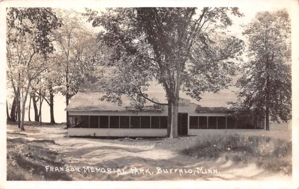 Buffalo Minnesota Franson Memorial Park Pavilion Real Photo Postcard AA100266