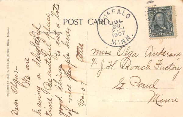 Buffalo Minnesota Pulaski Lake Scenic View Vintage Postcard AA100268 - Image 2