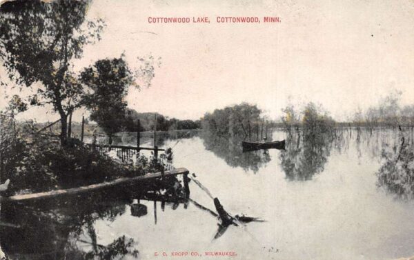 Cottonwood Minnesota Cottonwood Lake Scenic View Vintage Postcard AA100273