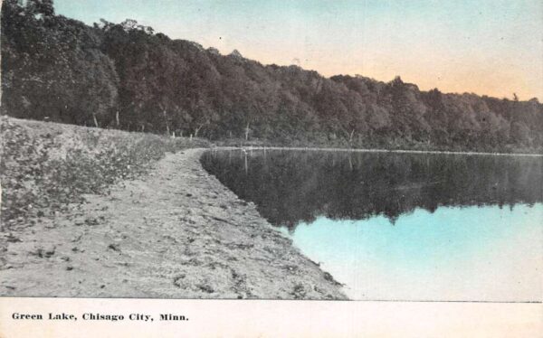 Chisago City Minnesota Green Lake Beach Scenic View Vintage Postcard AA100281