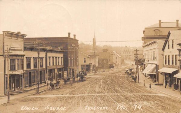 Foxcroft Maine Union Sq., Department Store, Real Photo, Vintage Postcard U22740