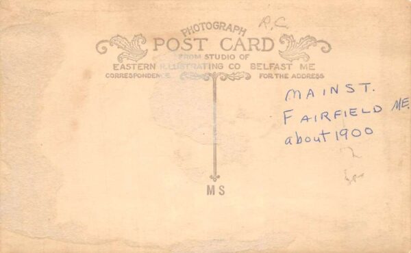 Fairfield Maine Main St., West Side, Real Photo, Vintage Postcard U22741 - Image 2