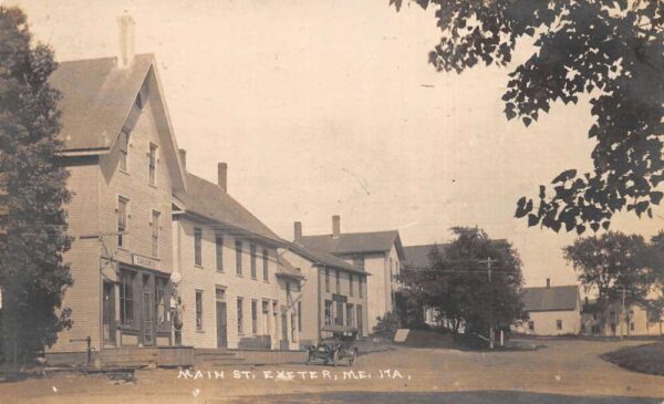 Exeter Maine Main St., Gas Pump, Real Photo, Vintage Postcard U22743