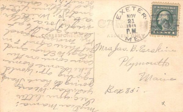 Exeter Maine Main St., Gas Pump, Real Photo, Vintage Postcard U22743 - Image 2