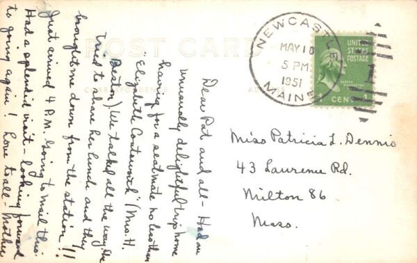Damariscotta Maine Town View, Rexall Drug Store, Real Photo, Vintage PC U22744 - Image 2