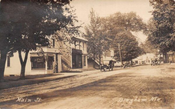 Bingham Maine Main Street, Real Photo, Vintage Postcard U22747