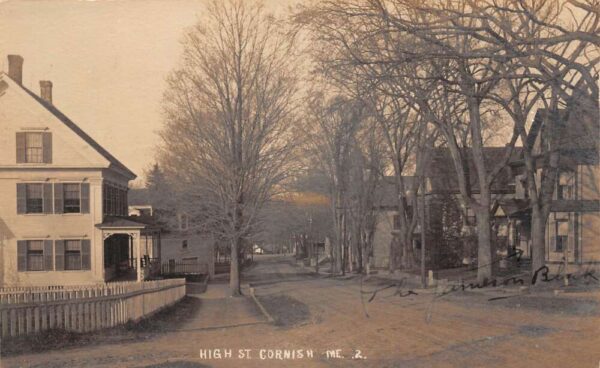 Cornish Maine High Street, Real Photo, Vintage Postcard U22752