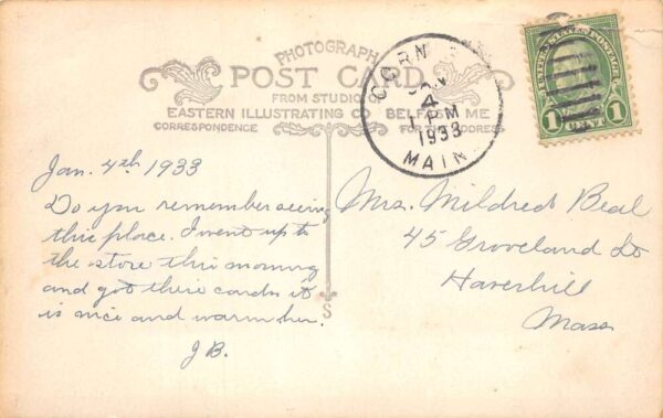 Cornish Maine Main Street, Real Photo, Vintage Postcard U22753 - Image 2