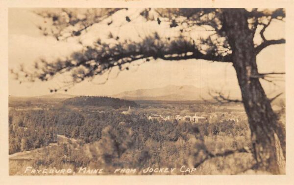 Fryeburg Maine Town View From Jockey Cap, Real Photo, Vintage Postcard U22771