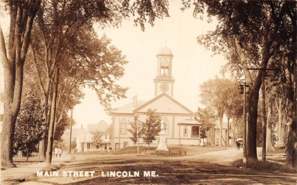 Lincoln Maine Main Street, Real Photo, Vintage Postcard U22791