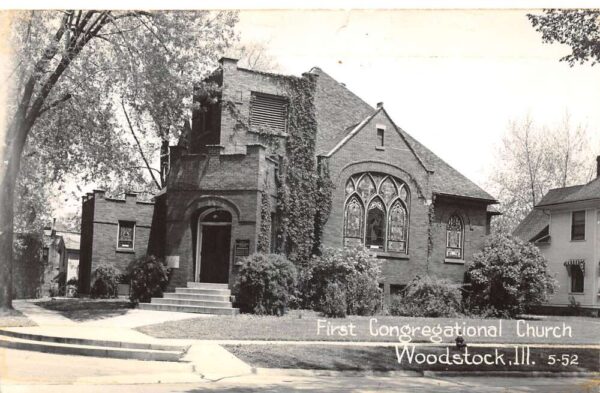 Woodstock Illinois First Congregational Church, Vintage RPPC U22801