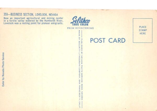 Lovelock Nevada Business District Street Scene Vintage Postcard AA100494 - Image 2