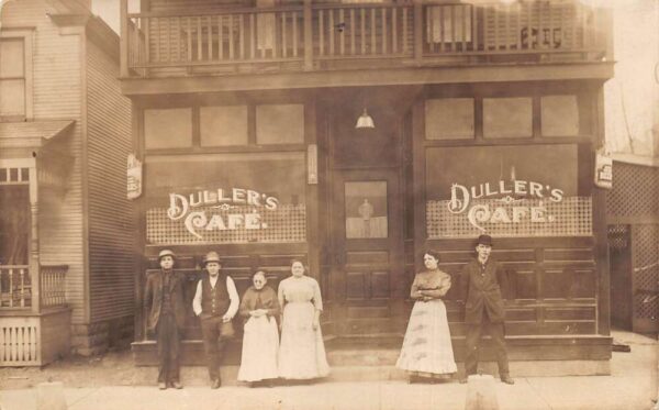 Akron Ohio Duller's Cafe Real Photo Vintage Postcard AA100514