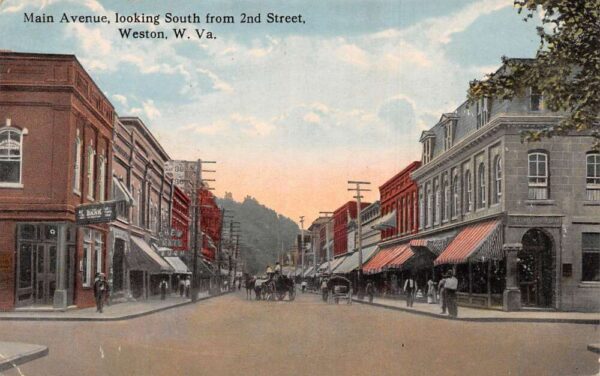 Weston West Virginia Main Street Looking South from 2nd Street Postcard AA100517