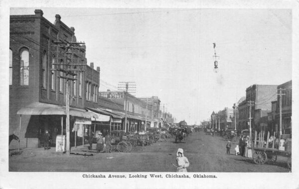 Chickasha Oklahoma Chickasha Avenue Looking West Vintage Postcard AA100524