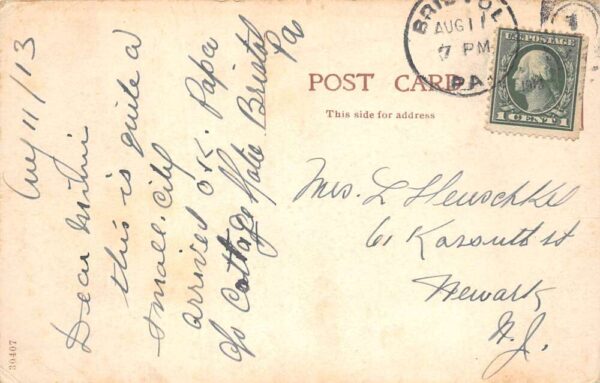 Bristol Pennsylvania Mill Street Vintage Postcard AA100526 - Image 2