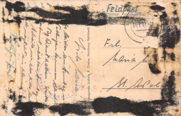 Germany Military WW1 Soldier Ruck Marching through Mud Postcard AA100537 - Image 2