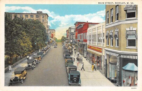 Beckley West Virginia Main Street Vintage Postcard AA100551