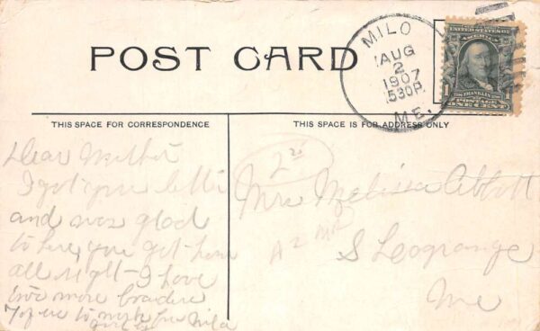 Milo Maine Main Street Vintage Postcard AA100553 - Image 2
