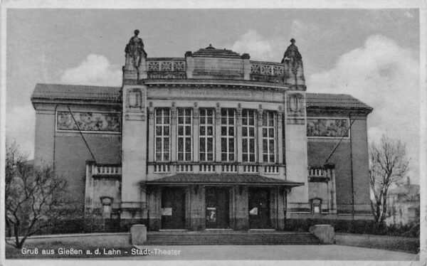 Giessen ad Lahn Germany Stadt Theater Gruss aus Vintage Postcard AA100568